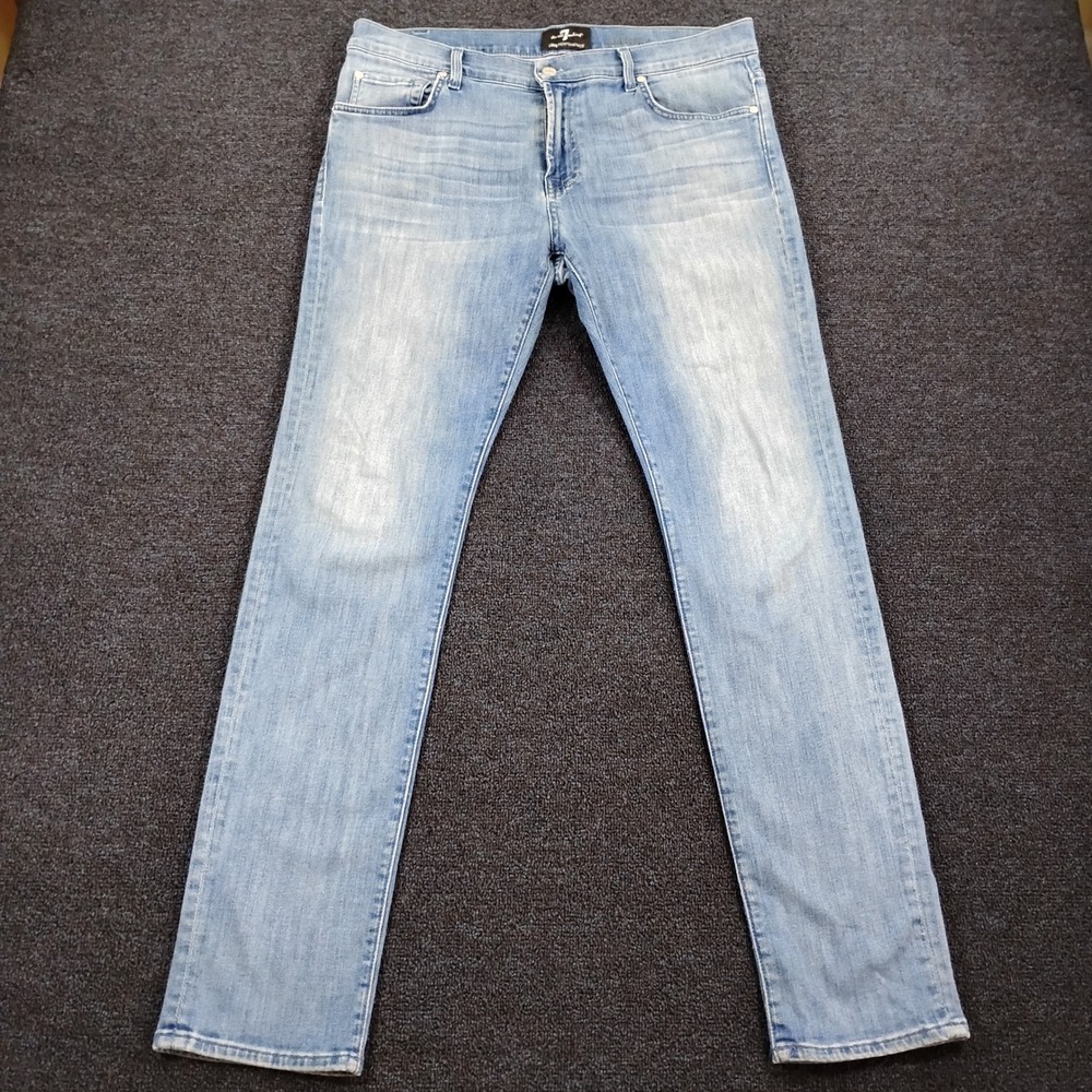 7 For All Mankind Paxtyn Jeans Mens 36 Light Wash Luxe Performance Skinny Slim
